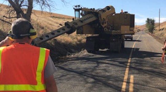 Roadside milling crew.