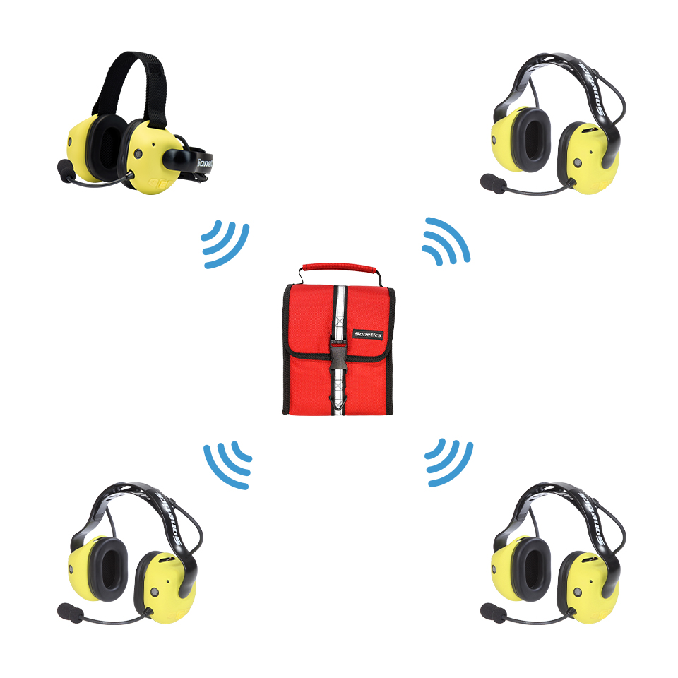 ComHub connected to Apex Team Headsets.