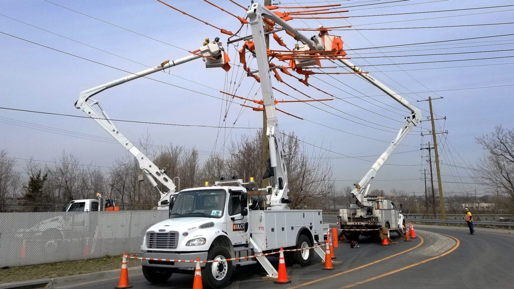 Utility crew using Sonetics Portable Wireless System.