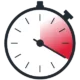 Stopwatch indicating slowness.